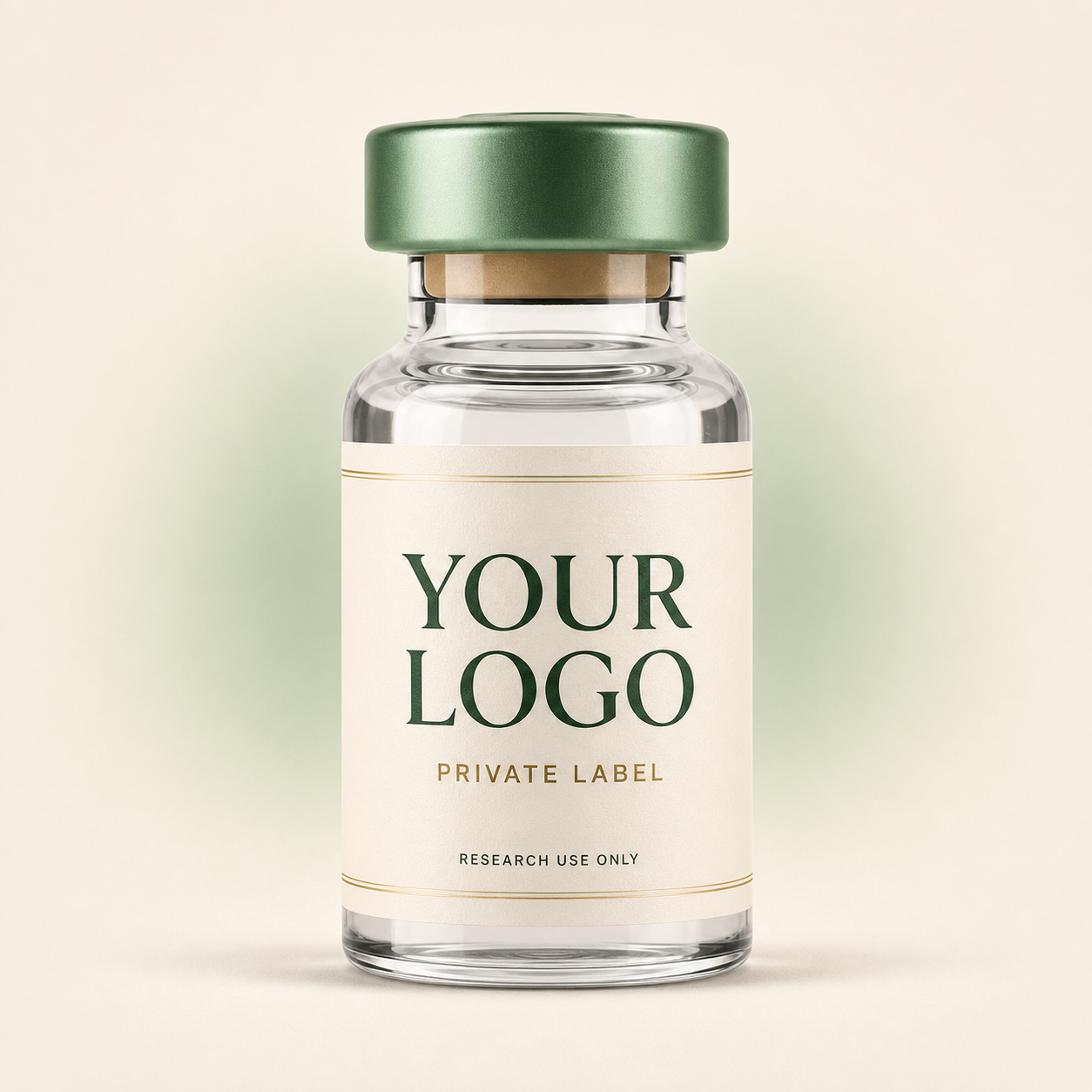 Photorealistic private-label vial marked Your Logo